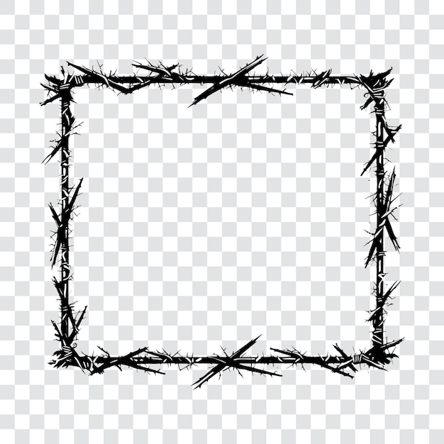 Barbed wire frame vector