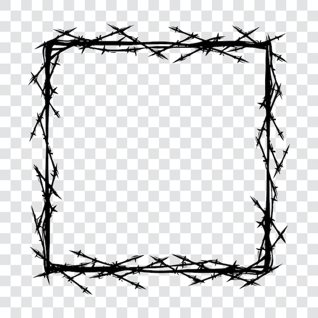 Barbed wire frame vector