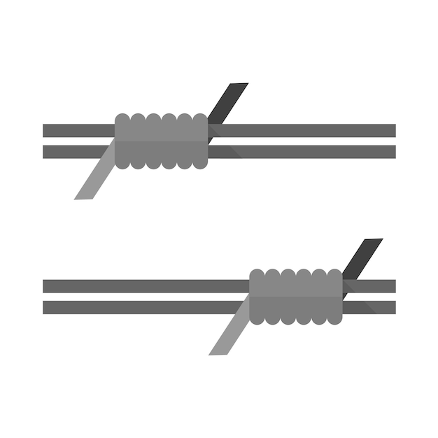 Vector barbed wire icons in flat color style