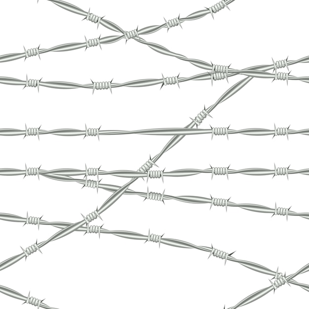 Vector barbed wire. seamless background barbed wire
