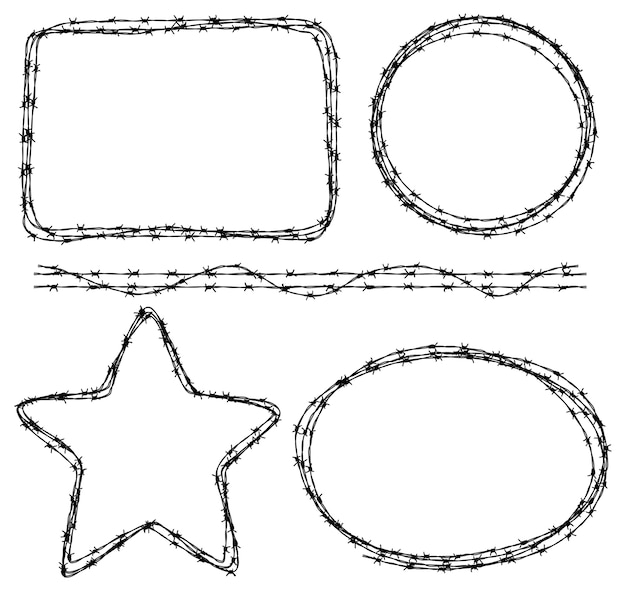 Vettore filo spinato di varie forme