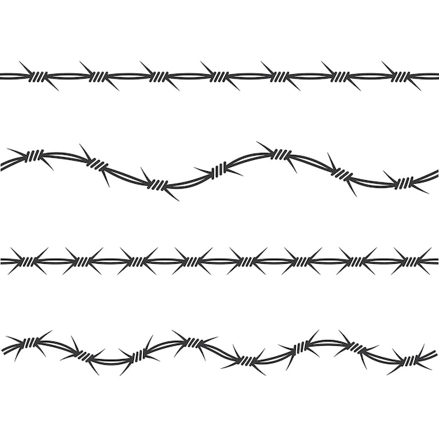 Barbed wire vector illustration design template