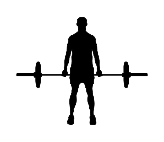 Barbell Deadlift Exercise Silhouette Workout Training Men Illustration