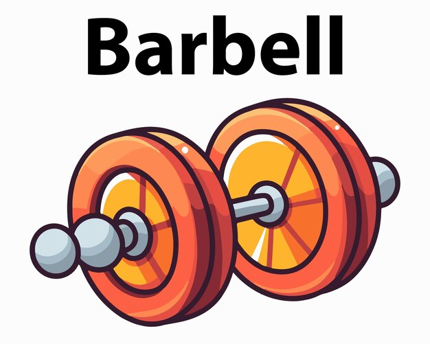 Barbell Dumbbell icon mascot vector illustration