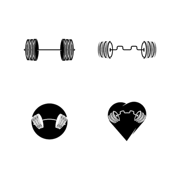 Barbell halter sportschool pictogram logo sjabloon