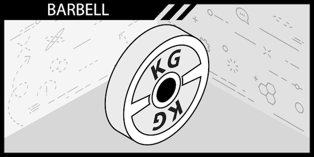 Barbell isometrisch ontwerp pictogram Vector web illustratie 3d kleurrijke concept