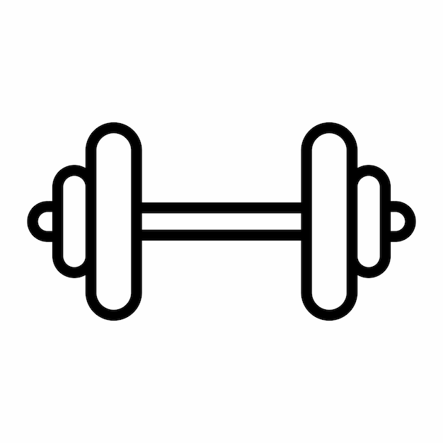 Vector barbell line icon vector design template and ilustration