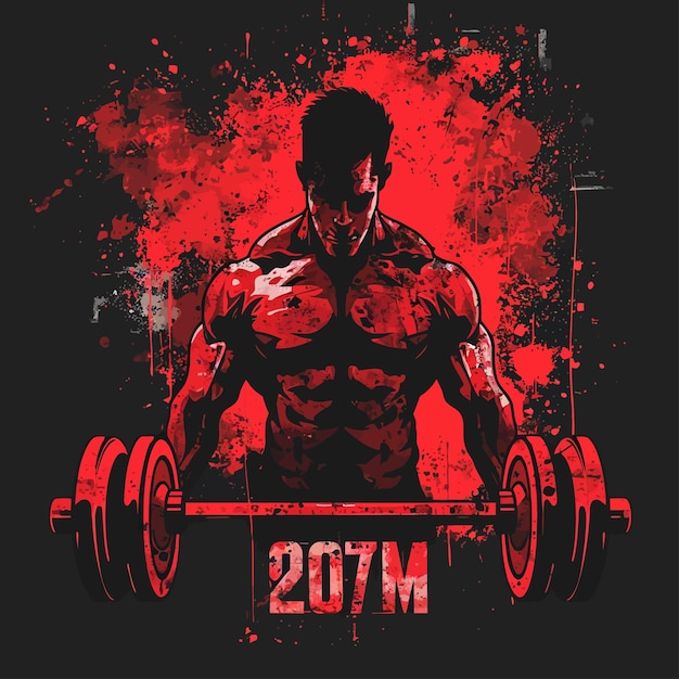 Vector barbell t shirt design