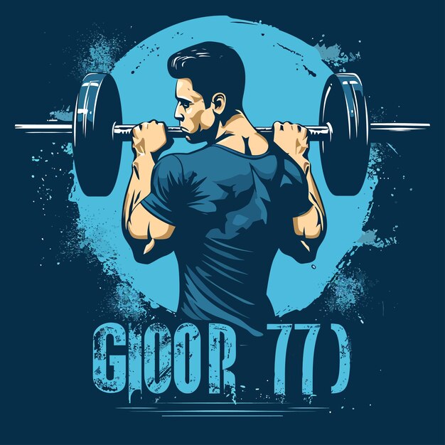 Vector barbell t shirt design