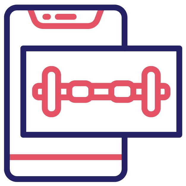 Vector barbell vector icoontje illustratie van workout app icoonset
