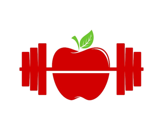 Barbell with apple in the middle