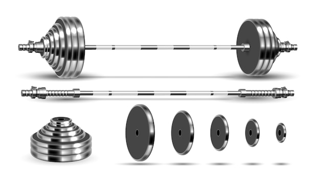 Vector barbells inklapbare bodybuilding-set