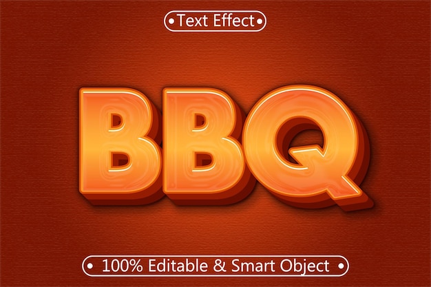 Barbeque editable text effect 3 dimension emboss modern style