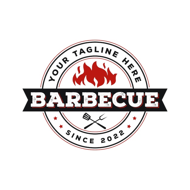 barbeque Grill Vintage logo design