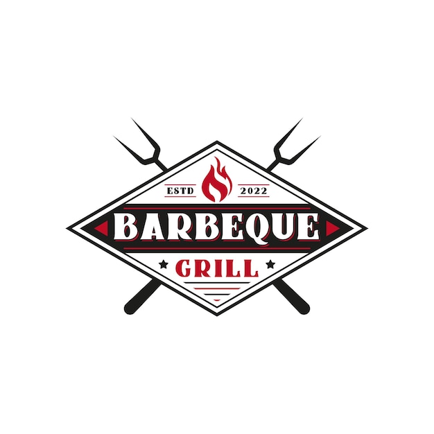 barbeque Grill Vintage logo design