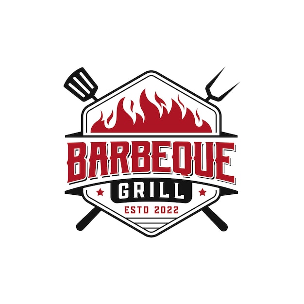 barbeque Grill Vintage logo design
