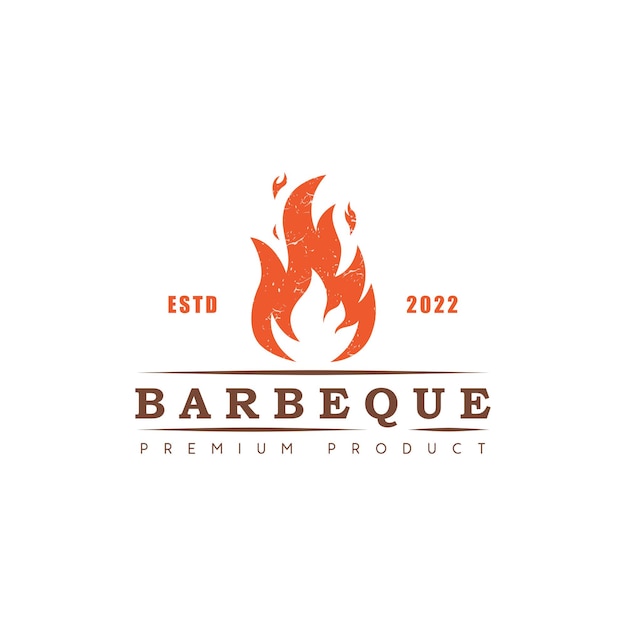 Vector barbeque logo design retro vintage style