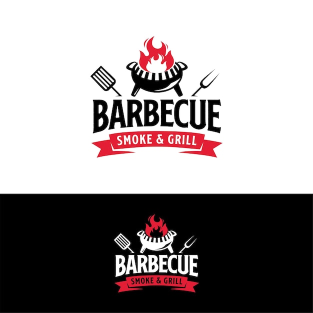 Illustrazione di vettore di ispirazione del modello di progettazione di logo del barbecue