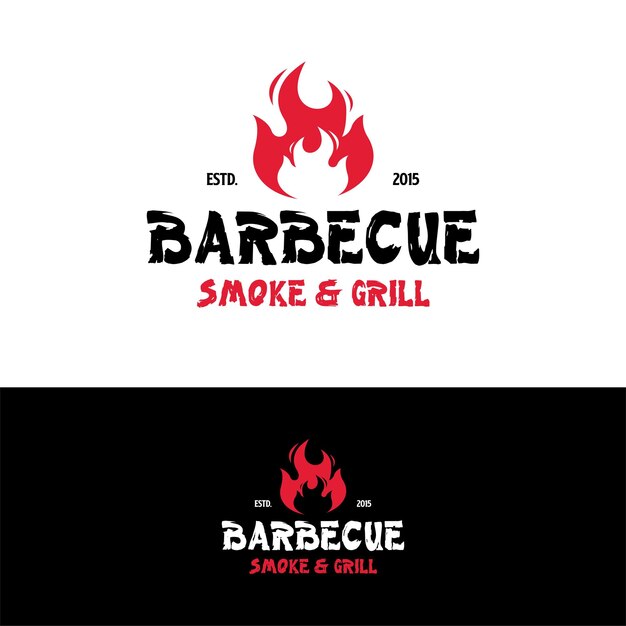 Illustrazione di vettore di ispirazione del modello di progettazione di logo del barbecue