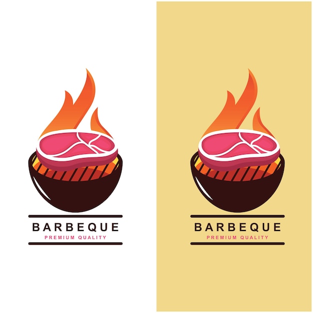 Barbeque logo and symbol vector illustration with slogan template