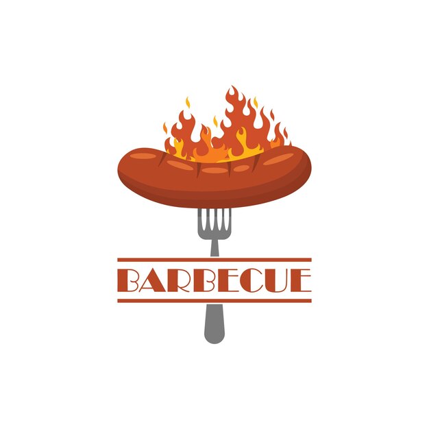 Barbeque logo template illustration design