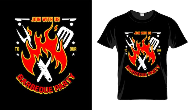 Barbeque party typography vector tshirt design