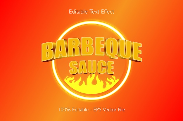 Barbeque Sauce editable text effect 3d emboss Gradient style Design