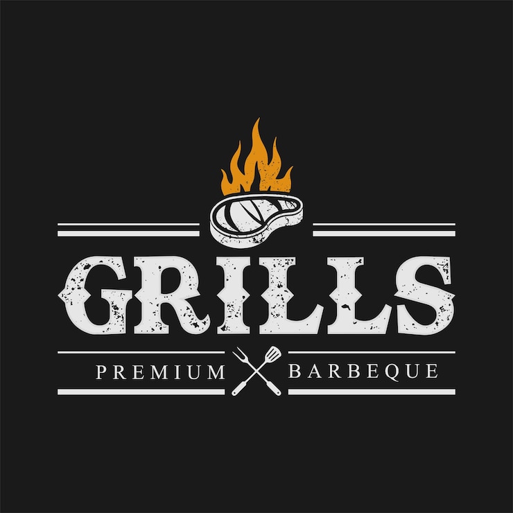 Vector barbeque smokehouse bbq barbecue bar and grill design