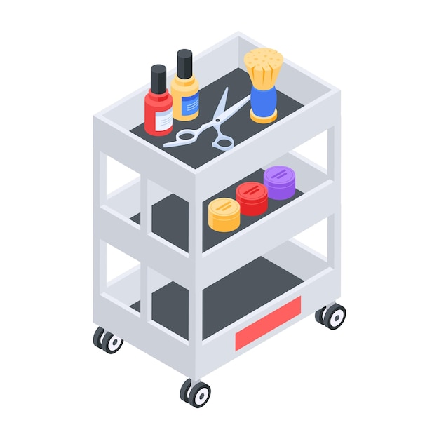 Vector barber accessories isometric icon