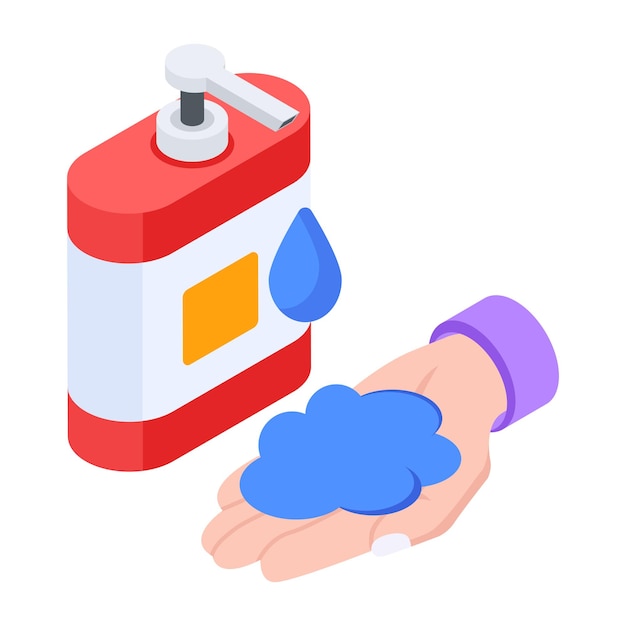 Vector barber accessories isometric icon