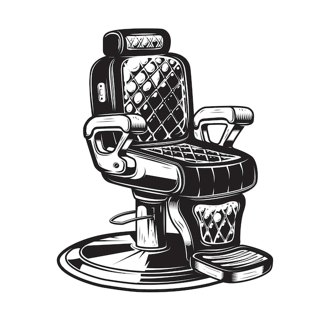 Barber chair illustration on white background.  element for poster, emblem, sign, badge.  illustration