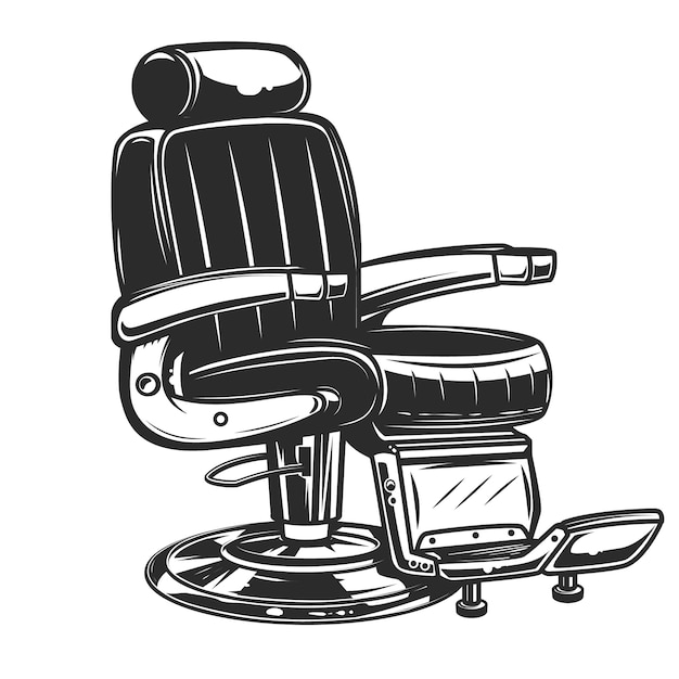 Vector barber chair illustration on white background.  element for poster, emblem, sign, badge.  illustration