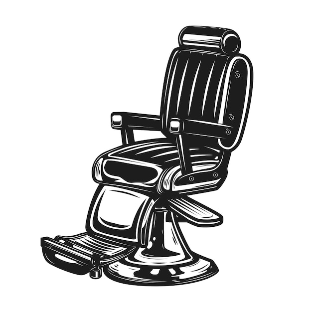 Vector barber chair isolated on white background.  element for barbershop emblem, sign, badge, poster.  illustration