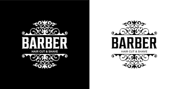 Barber logo design template