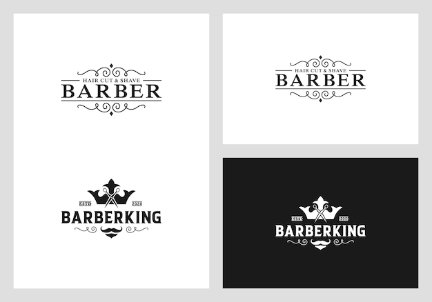 Barbiere logo design vettoriale