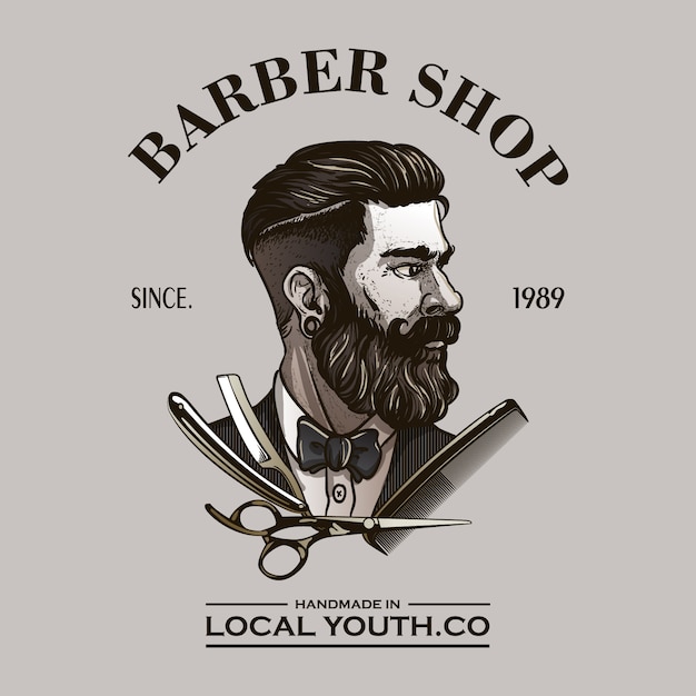 Vettore logo del barbiere