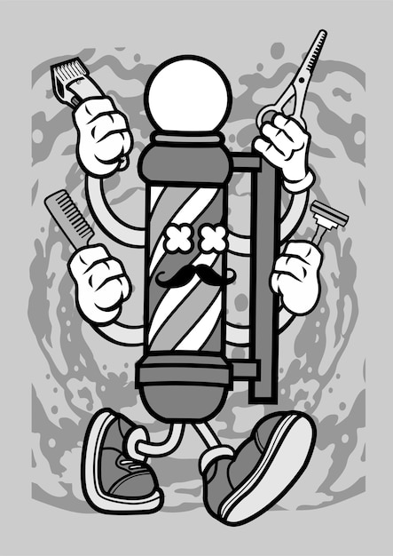 Barber pole cartoon character