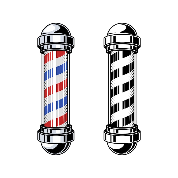 barber pole lamp illustration barbershop logo
