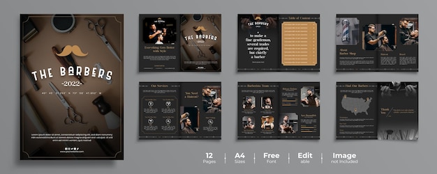 Barber shop brochure template design