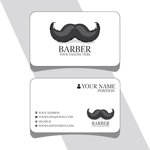 Визитная карточка парикмахерской и логотип парикмахерской черно-белая мужская визитная карточка салона