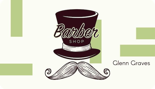 Barber shop business card or logotype vector