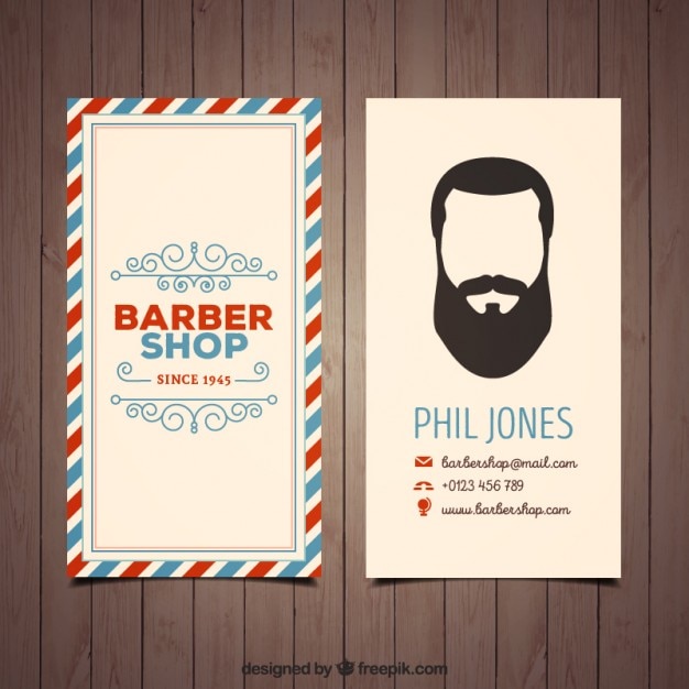 barber shop card in vintage style