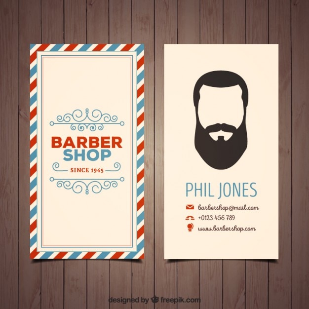 Vector barber shop card in vintage style