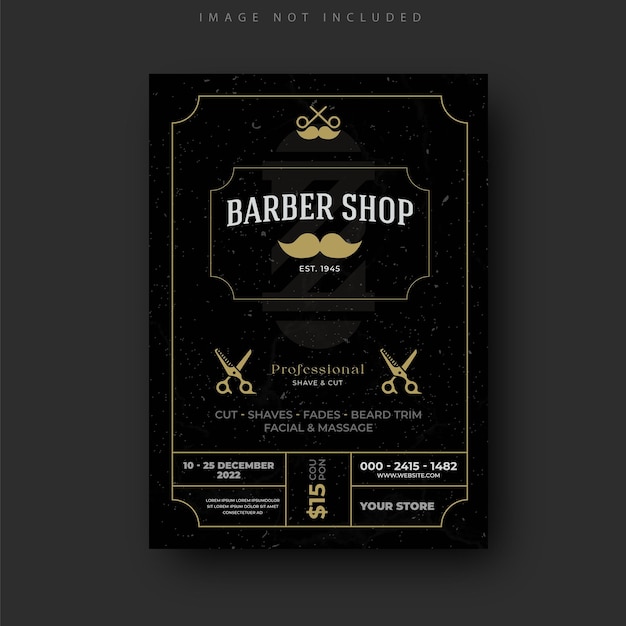 Vector barber shop flyer template