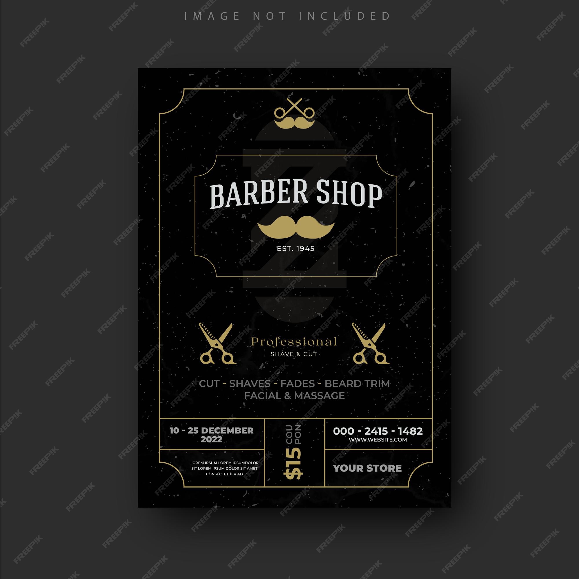 Barber shop flyer template Royalty Free Vector Image