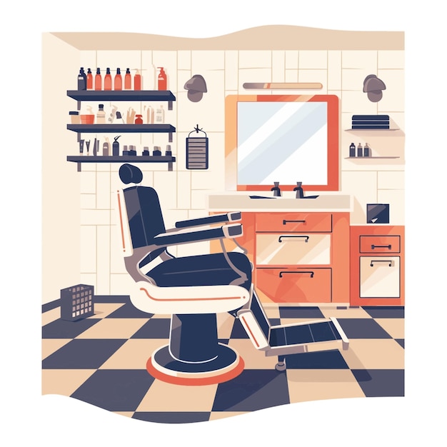 Vector barber shop interior 12