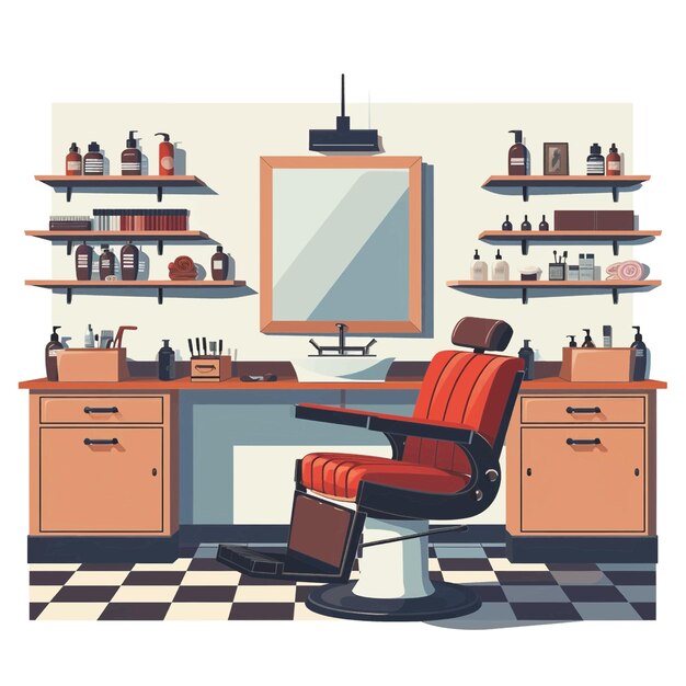 Vector barber shop interior 28