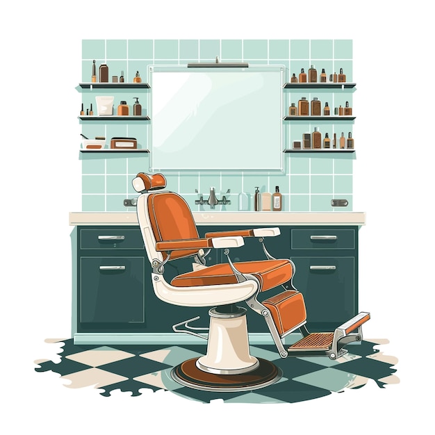 Vector barber shop interior 3