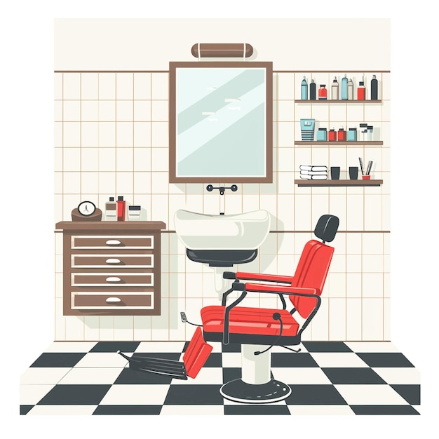 Vector barber shop interior 51