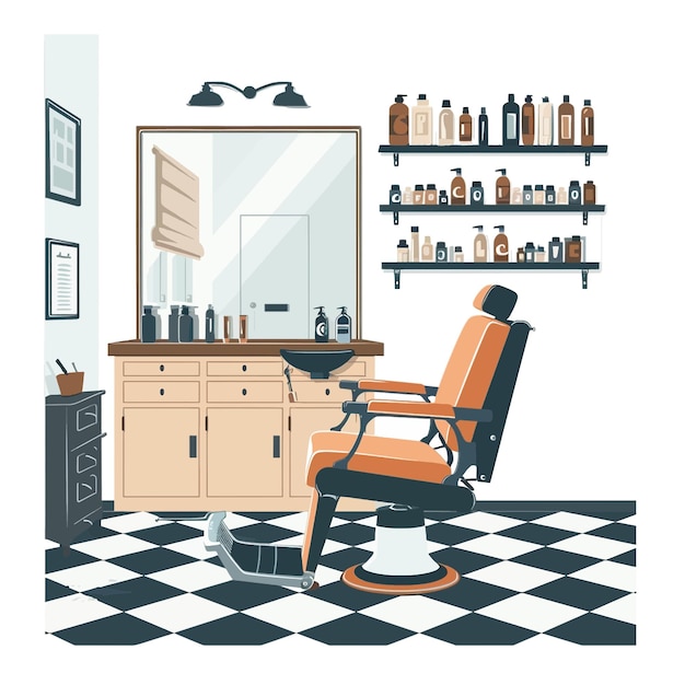 Vector barber shop interior 52